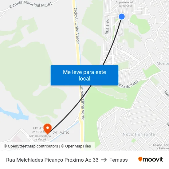 Rua Melchíades Picanço Próximo Ao 33 to Femass map