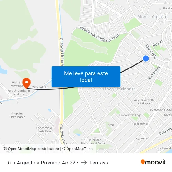 Rua Argentina Próximo Ao 227 to Femass map