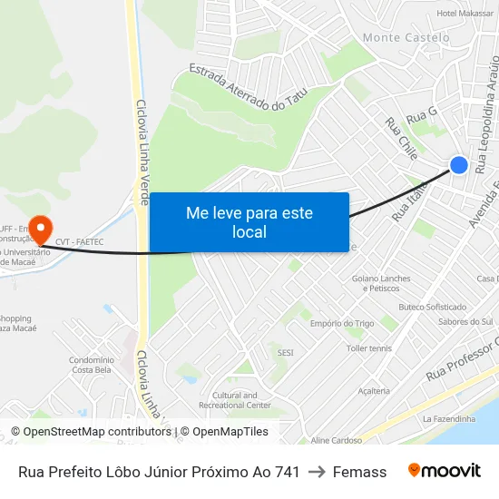 Rua Prefeito Lôbo Júnior Próximo Ao 741 to Femass map