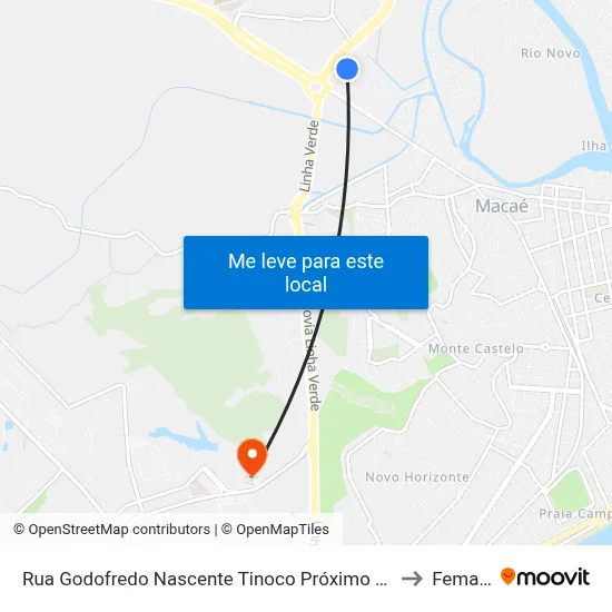 Rua Godofredo Nascente Tinoco Próximo Ao 370 to Femass map