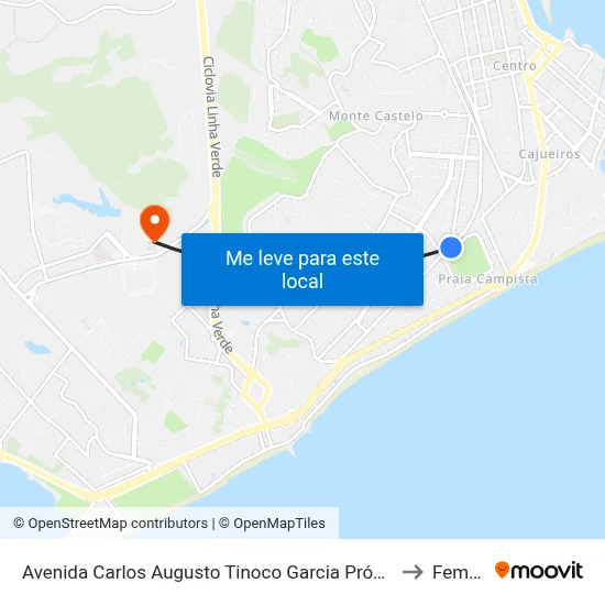 Avenida Carlos Augusto Tinoco Garcia Próximo Ao 577 to Femass map