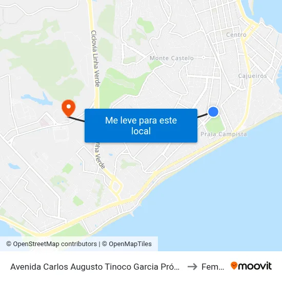Avenida Carlos Augusto Tinoco Garcia Próximo Ao 373 to Femass map