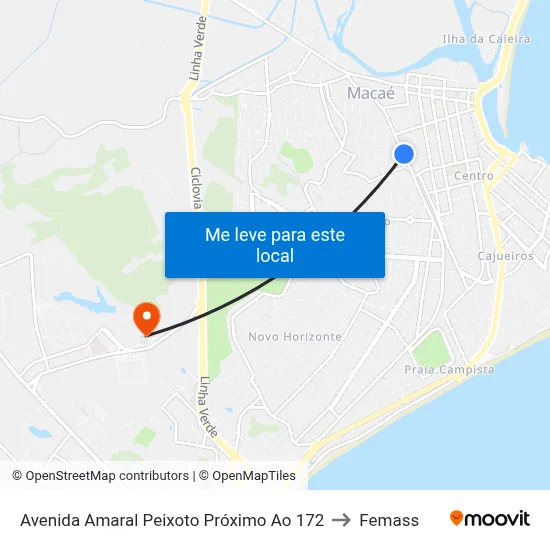 Avenida Amaral Peixoto Próximo Ao 172 to Femass map