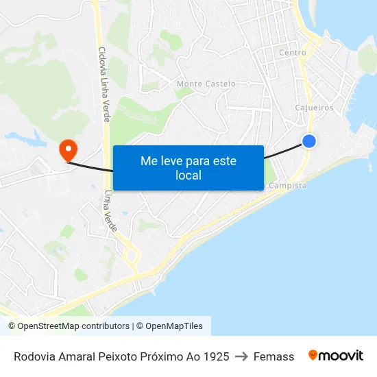 Rodovia Amaral Peixoto Próximo Ao 1925 to Femass map