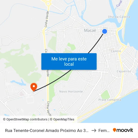 Rua Tenente-Coronel Amado Próximo Ao 325| Unimed to Femass map
