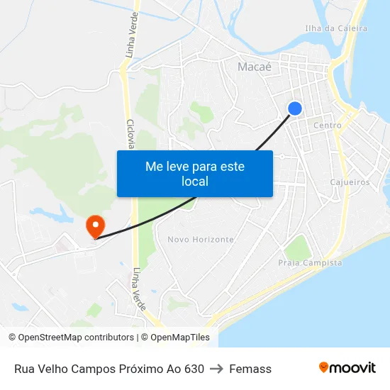 Rua Velho Campos Próximo Ao 630 to Femass map