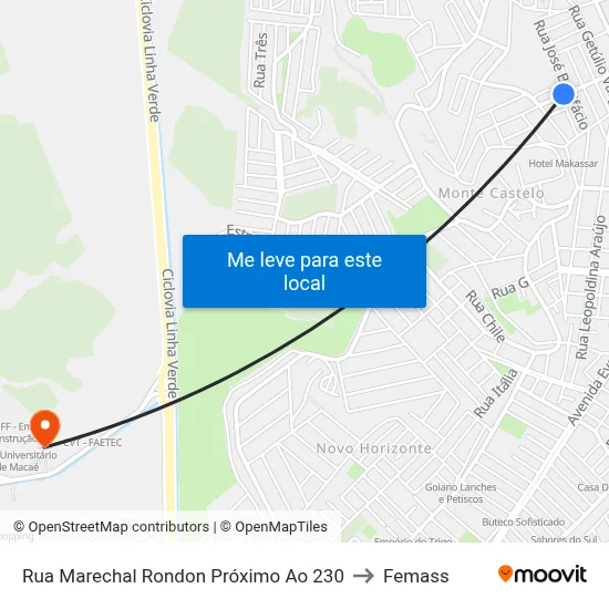 Rua Marechal Rondon Próximo Ao 230 to Femass map