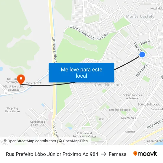 Rua Prefeito Lôbo Júnior Próximo Ao 984 to Femass map