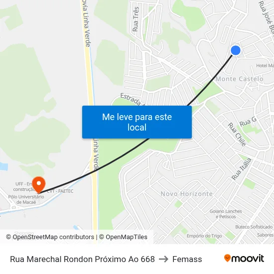 Rua Marechal Rondon Próximo Ao 668 to Femass map