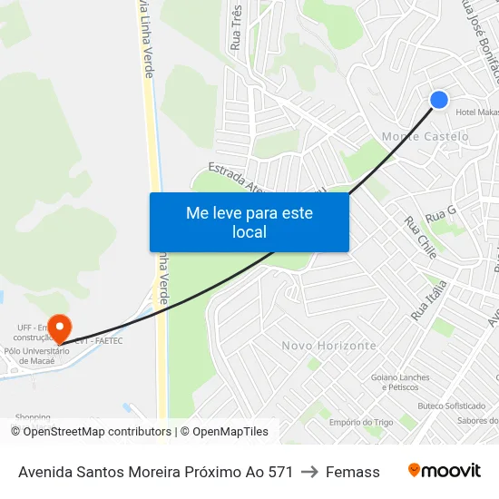 Avenida Santos Moreira Próximo Ao 571 to Femass map