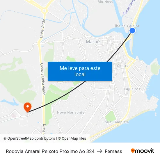 Rodovia Amaral Peixoto Próximo Ao 324 to Femass map
