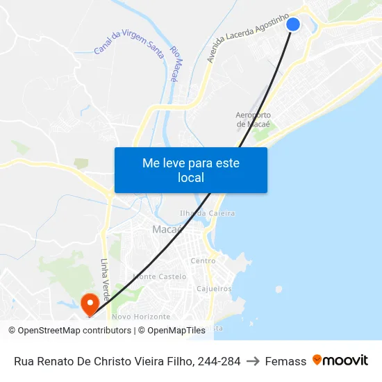 Rua Renato De Christo Vieira Filho, 244-284 to Femass map