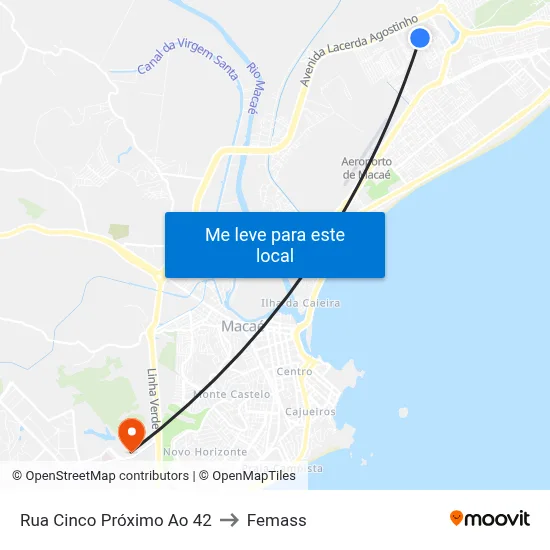 Rua Cinco Próximo Ao 42 to Femass map