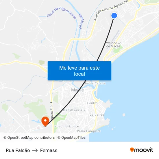 Rua Falcão to Femass map