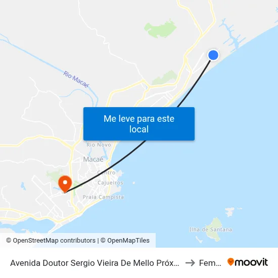 Avenida Doutor Sergio Vieira De Mello Próximo Ao 1871 to Femass map