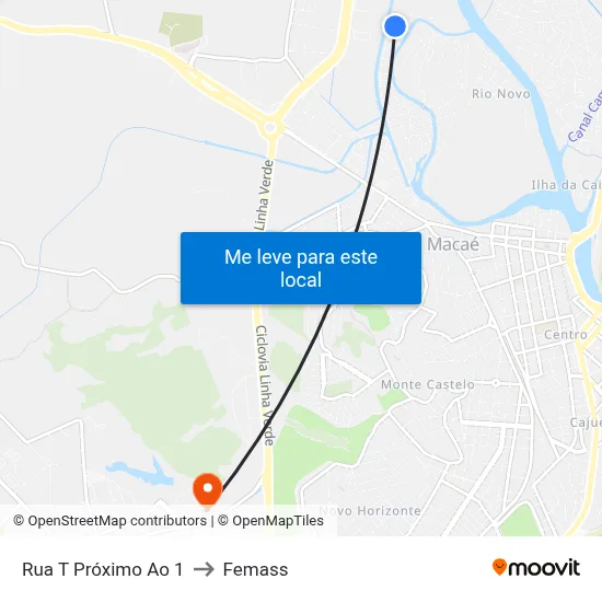Rua T Próximo Ao 1 to Femass map