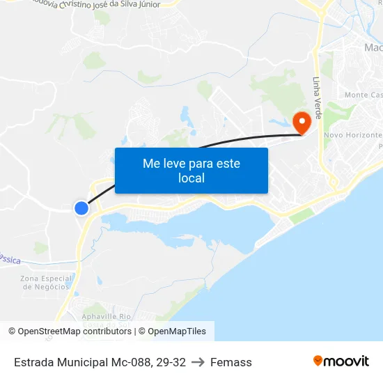 Estrada Municipal Mc-088, 29-32 to Femass map