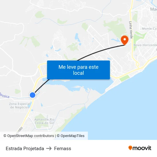Estrada Projetada to Femass map