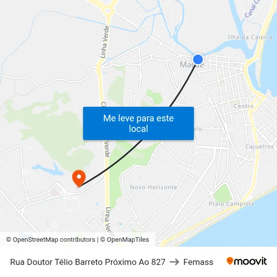 Rua Doutor Télio Barreto Próximo Ao 827 to Femass map