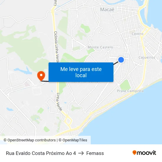 Rua Evaldo Costa Próximo Ao 4 to Femass map