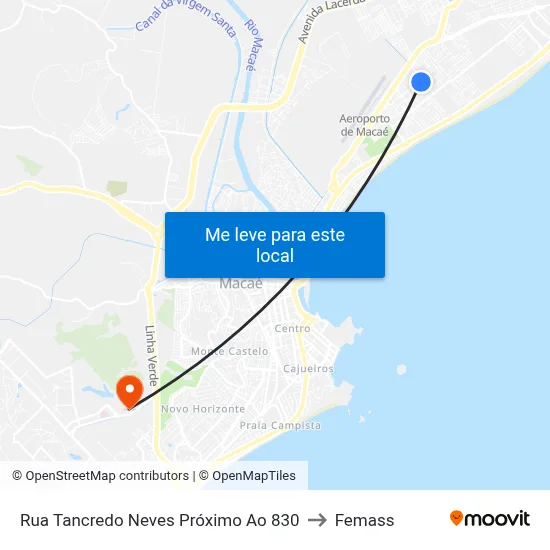 Rua Tancredo Neves Próximo Ao 830 to Femass map