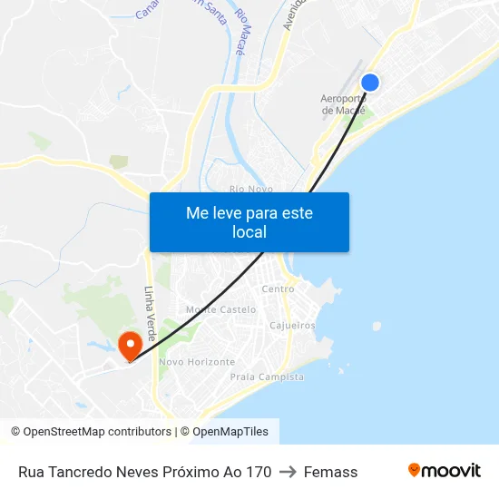 Rua Tancredo Neves Próximo Ao 170 to Femass map