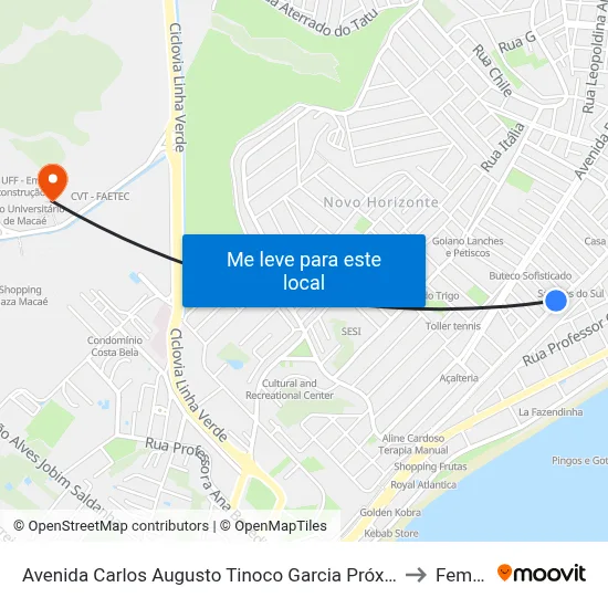 Avenida Carlos Augusto Tinoco Garcia Próximo Ao 1064 to Femass map
