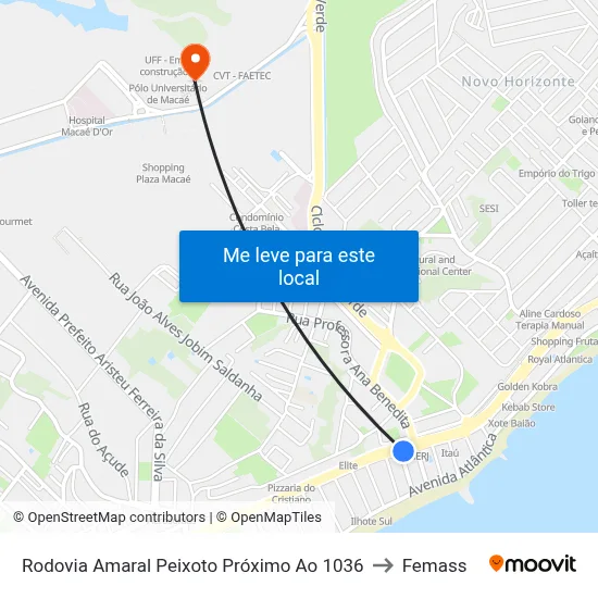 Rodovia Amaral Peixoto Próximo Ao 1036 to Femass map