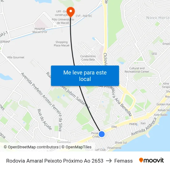 Rodovia Amaral Peixoto Próximo Ao 2653 to Femass map