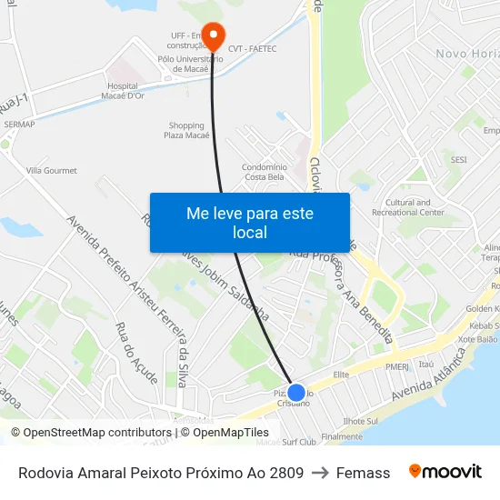 Rodovia Amaral Peixoto Próximo Ao 2809 to Femass map
