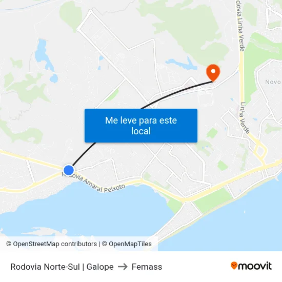 Rodovia Norte-Sul | Galope to Femass map