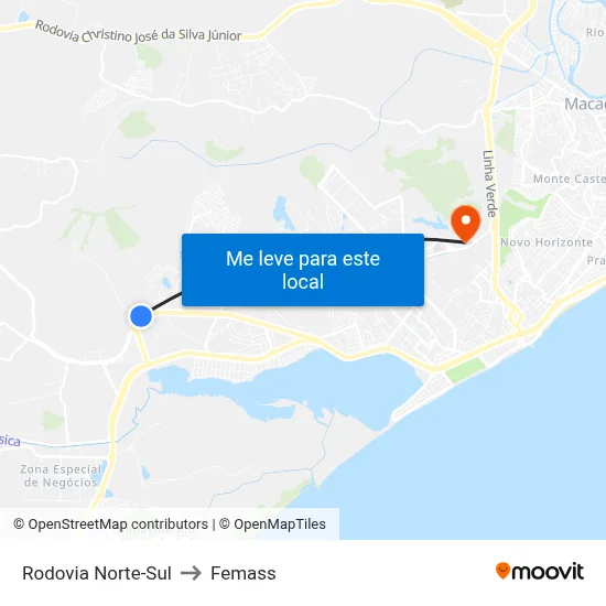 Rodovia Norte-Sul to Femass map
