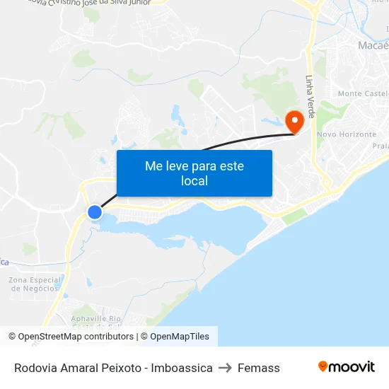 Rodovia Amaral Peixoto - Imboassica to Femass map