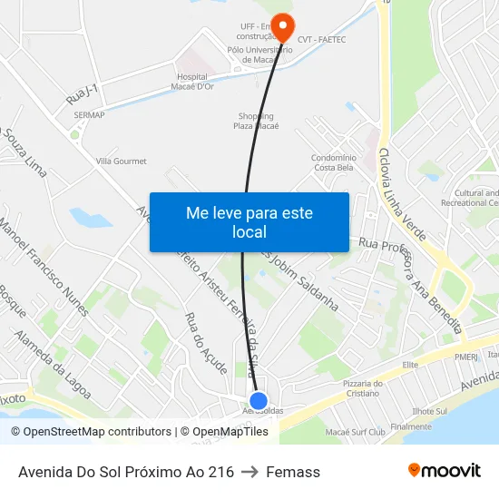 Avenida Do Sol Próximo Ao 216 to Femass map