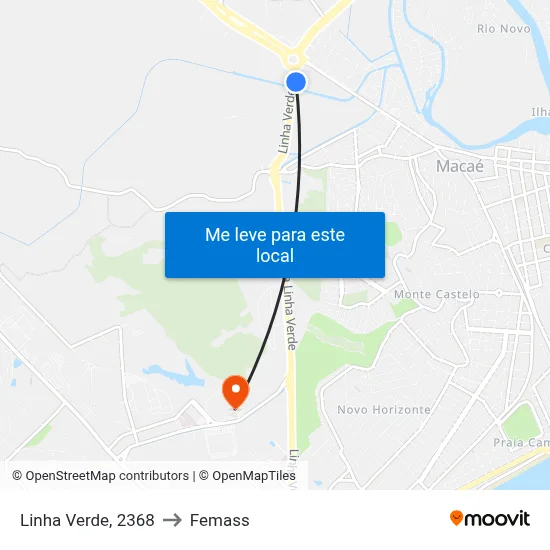 Linha Verde, 2368 to Femass map