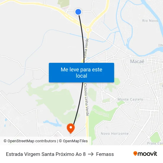 Estrada Virgem Santa Próximo Ao 8 to Femass map