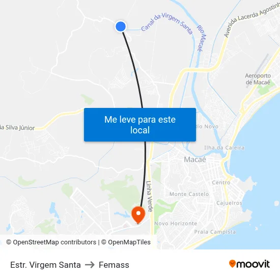 Estr. Virgem Santa to Femass map
