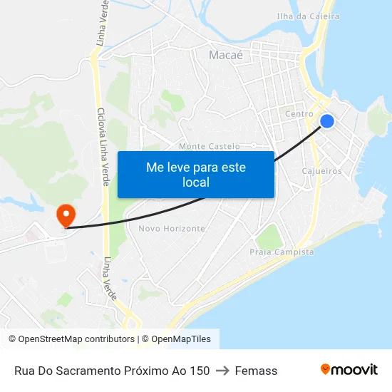 Rua Do Sacramento Próximo Ao 150 to Femass map