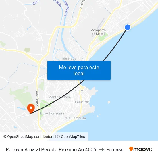Rodovia Amaral Peixoto Próximo Ao 4005 to Femass map