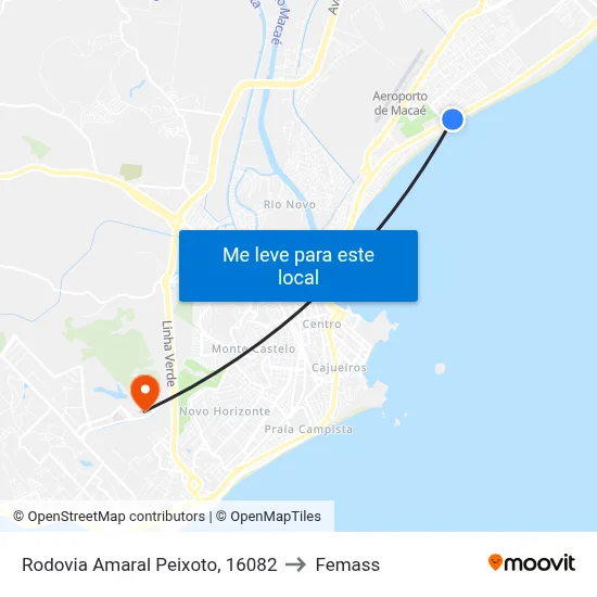 Rodovia Amaral Peixoto, 16082 to Femass map