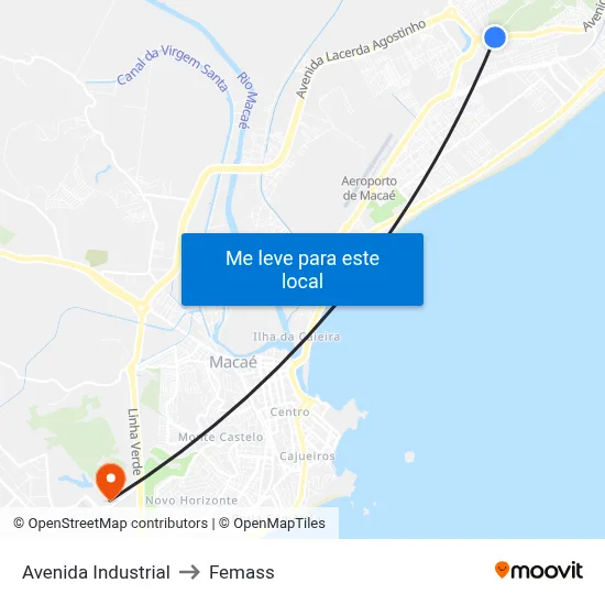 Avenida Industrial to Femass map