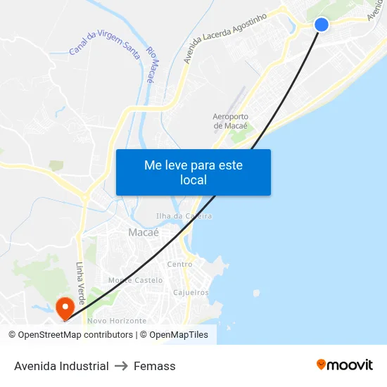 Avenida Industrial to Femass map