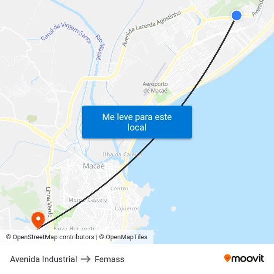 Avenida Industrial to Femass map
