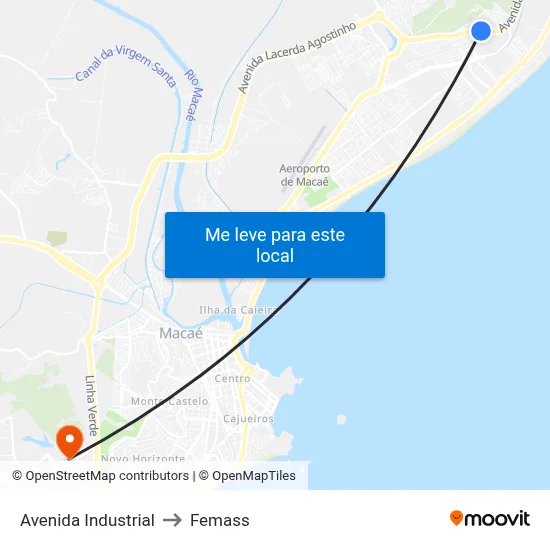 Avenida Industrial to Femass map