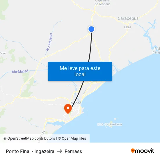 Ponto Final - Ingazeira to Femass map