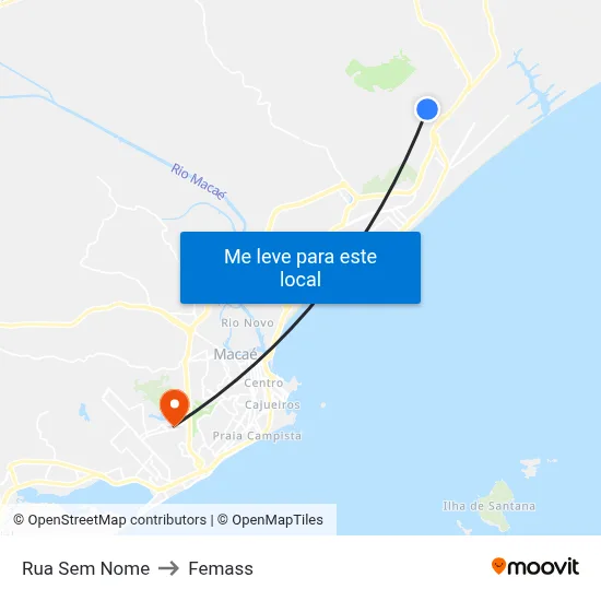 Rua Sem Nome to Femass map