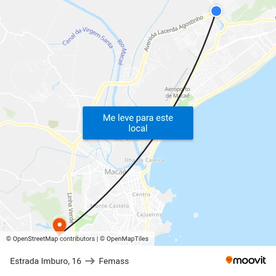 Estrada Imburo, 16 to Femass map