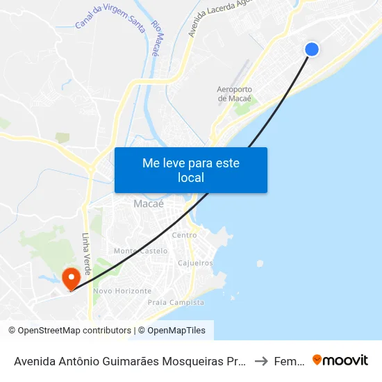 Avenida Antônio Guimarães Mosqueiras Próximo Ao 542 to Femass map