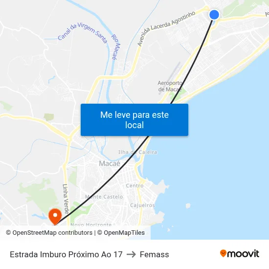 Estrada Imburo Próximo Ao 17 to Femass map