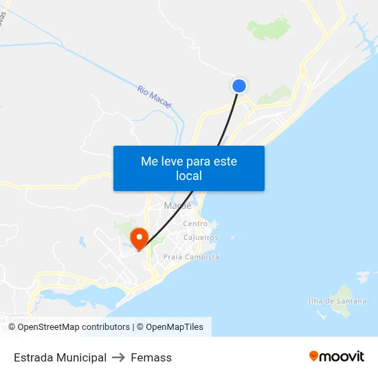 Estrada Municipal to Femass map